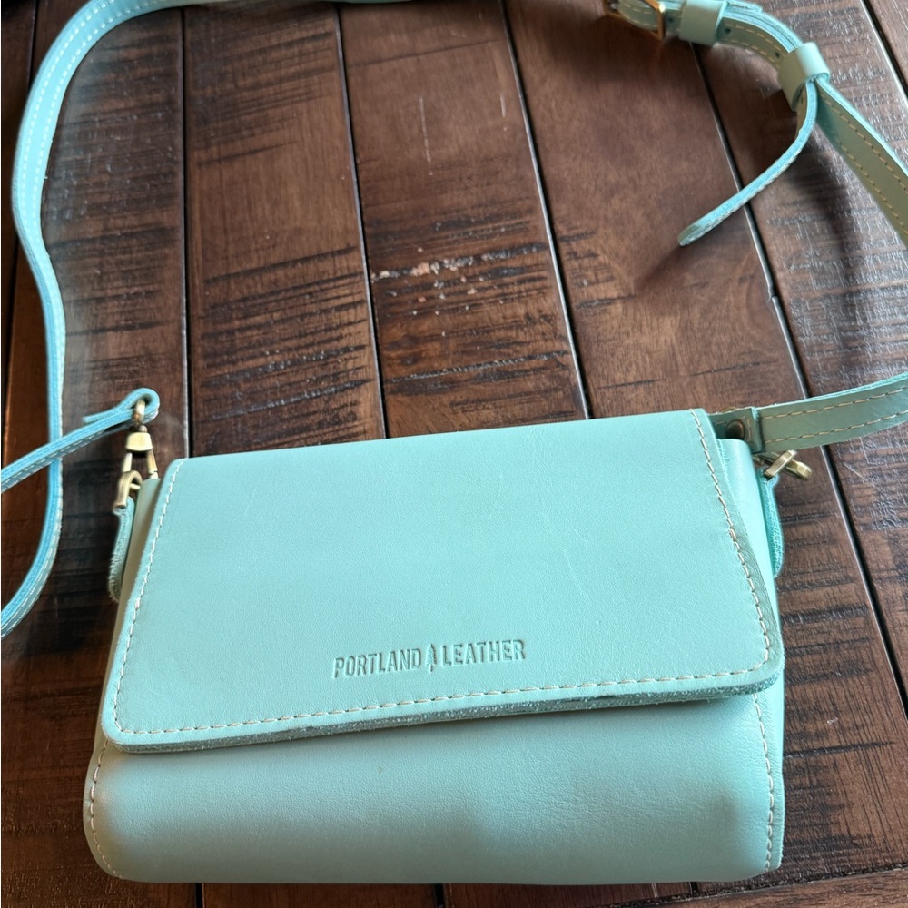 Portland Leather Mint Green Crossbody Bag NEW